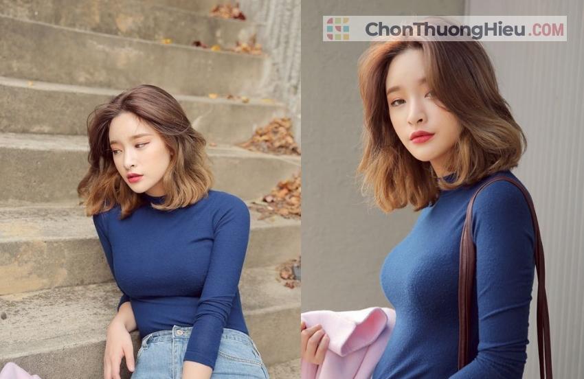 tóc xoăn sóng nước ngang vai