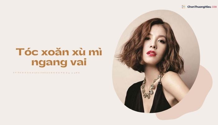 Tóc xoăn xù mì ngang vai