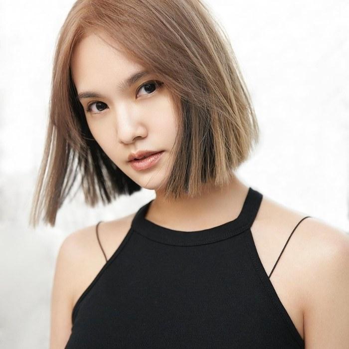 Tóc ngắn ép thẳng cho mặt vuông