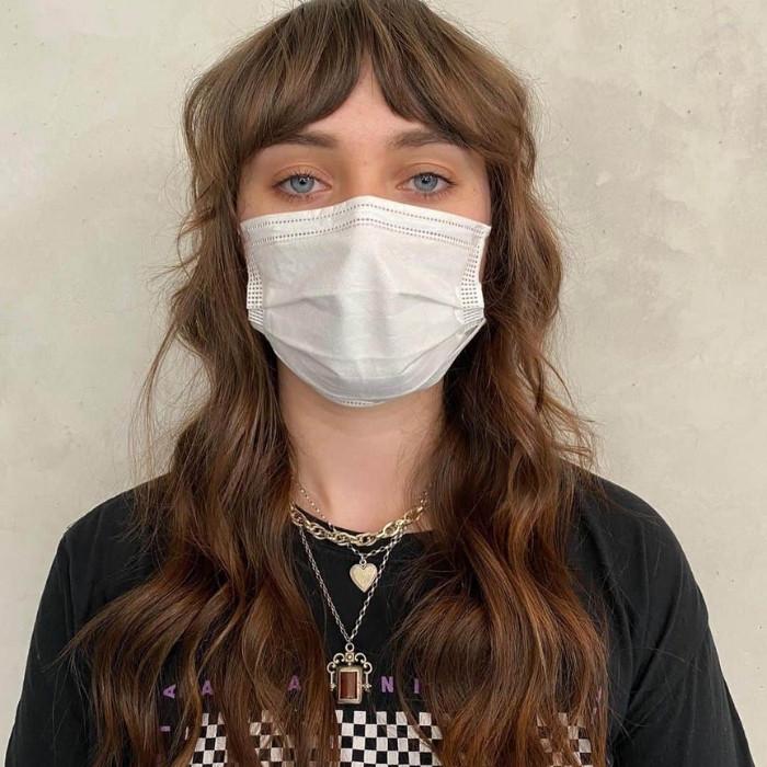 Tóc mullet nữ mặt tròn 2 mái tỉa đuôi dài