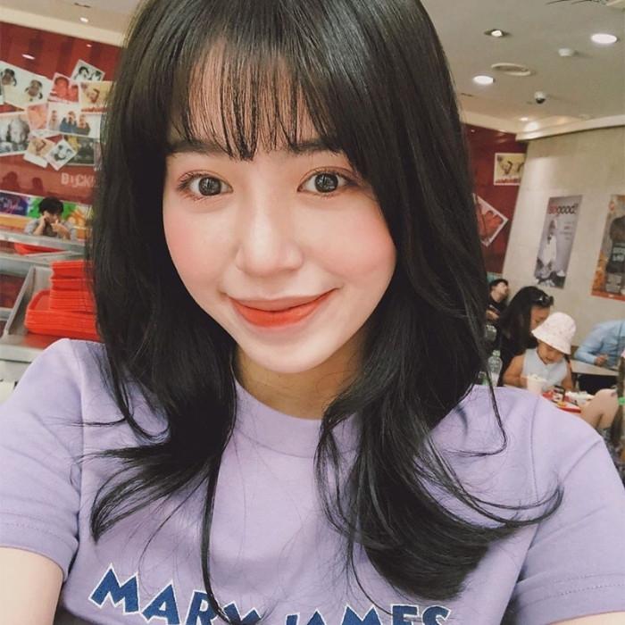 Tóc mullet dài nữ mặt tròn