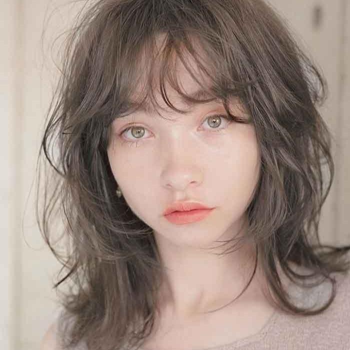 Tóc mullet nữ mặt tròn ngắn